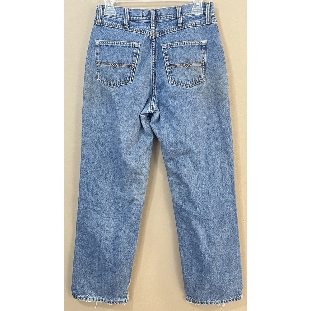 As Real As Wrangler Womens Size 6 Light Wash Distressed Jeans Pink Flannel Lined - Picture 3 of 6